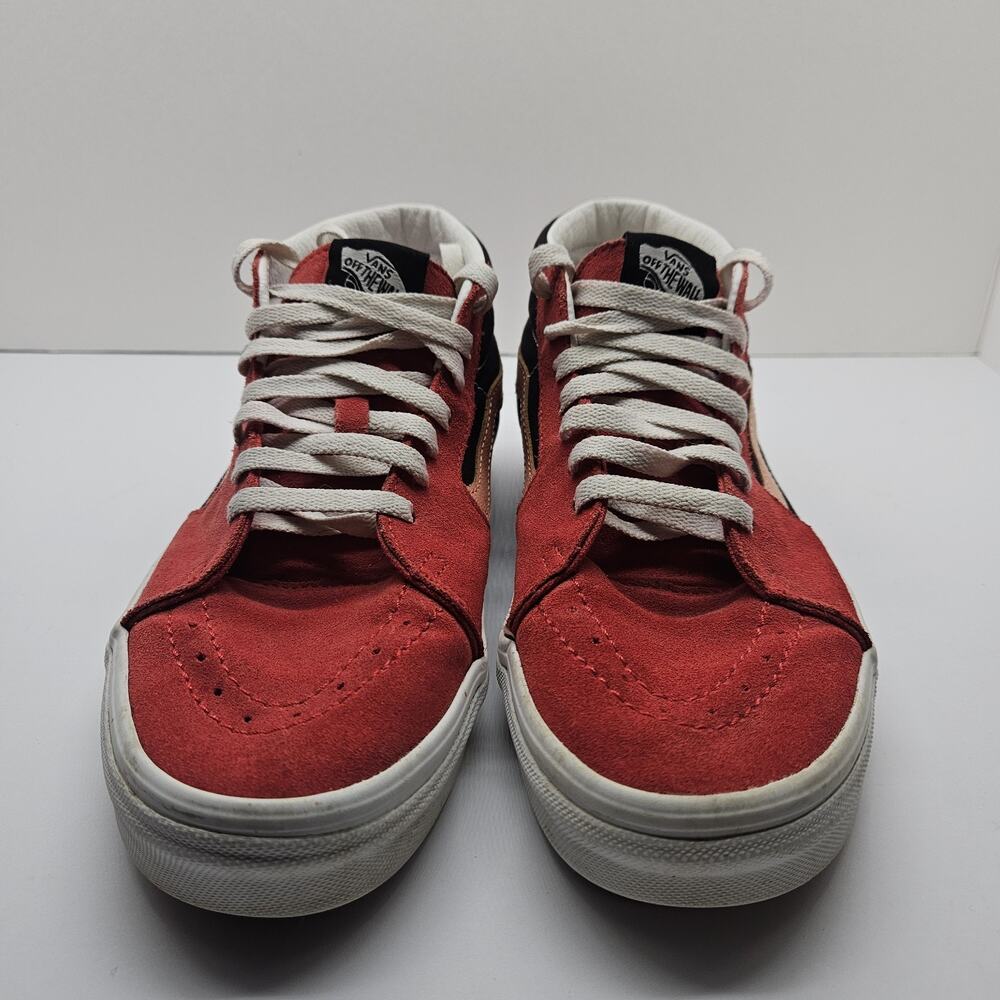 Vans Sk8-Hi M9.5 W11 Shoes Black/Red High Top Skate Sneakers Canvas Skool - Picture 2 of 7